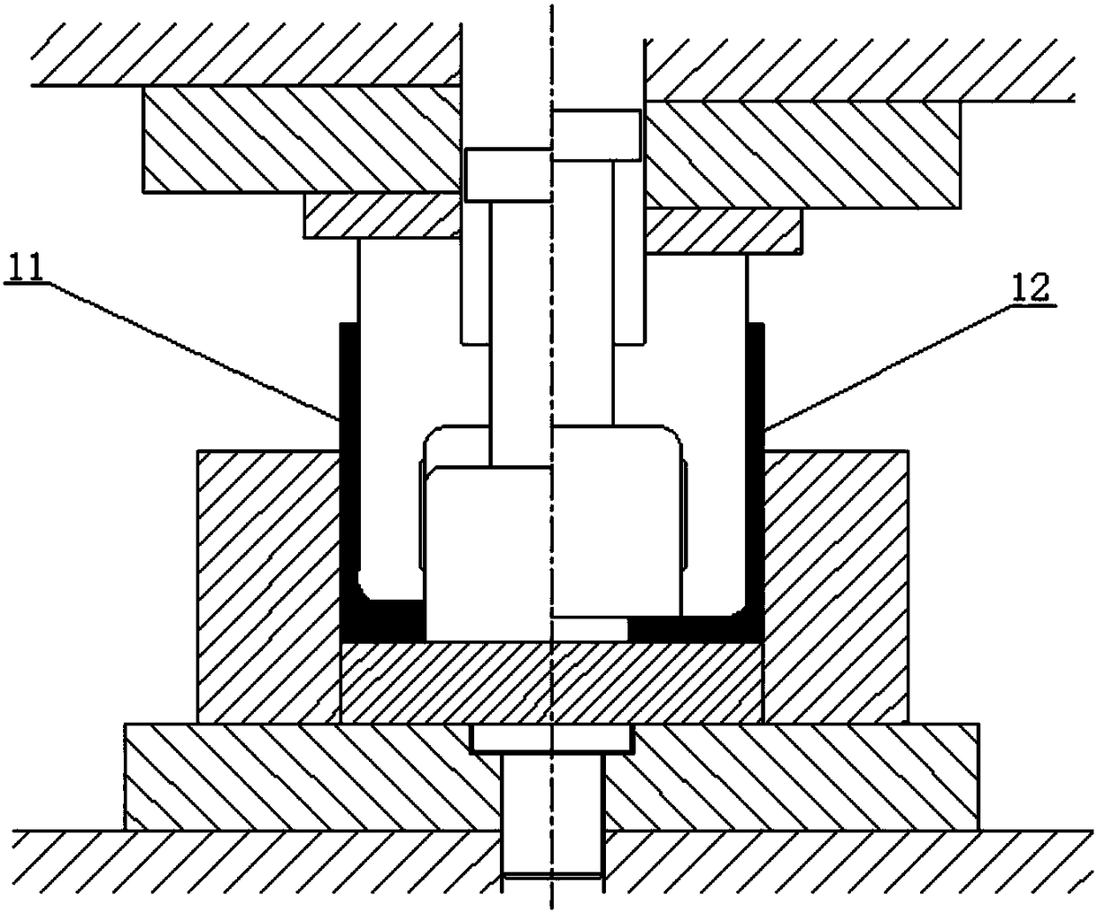 A mold for back extrusion of hollow billet to form hollow parts