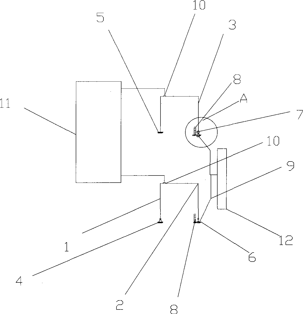 Experimental device for comparing internal force properties of static and hyperstatic structures