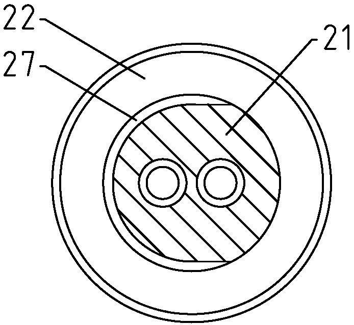 Metering box outgoing line plugging device for user self-service wiring