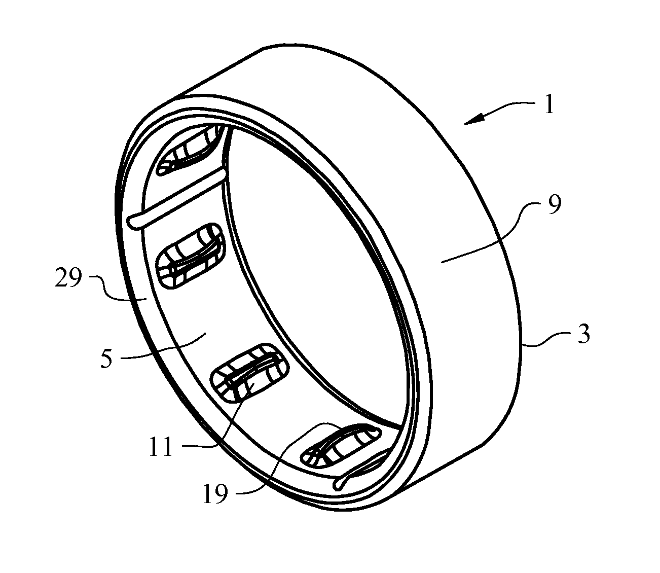 Finger ring with size-accommodating inner liner