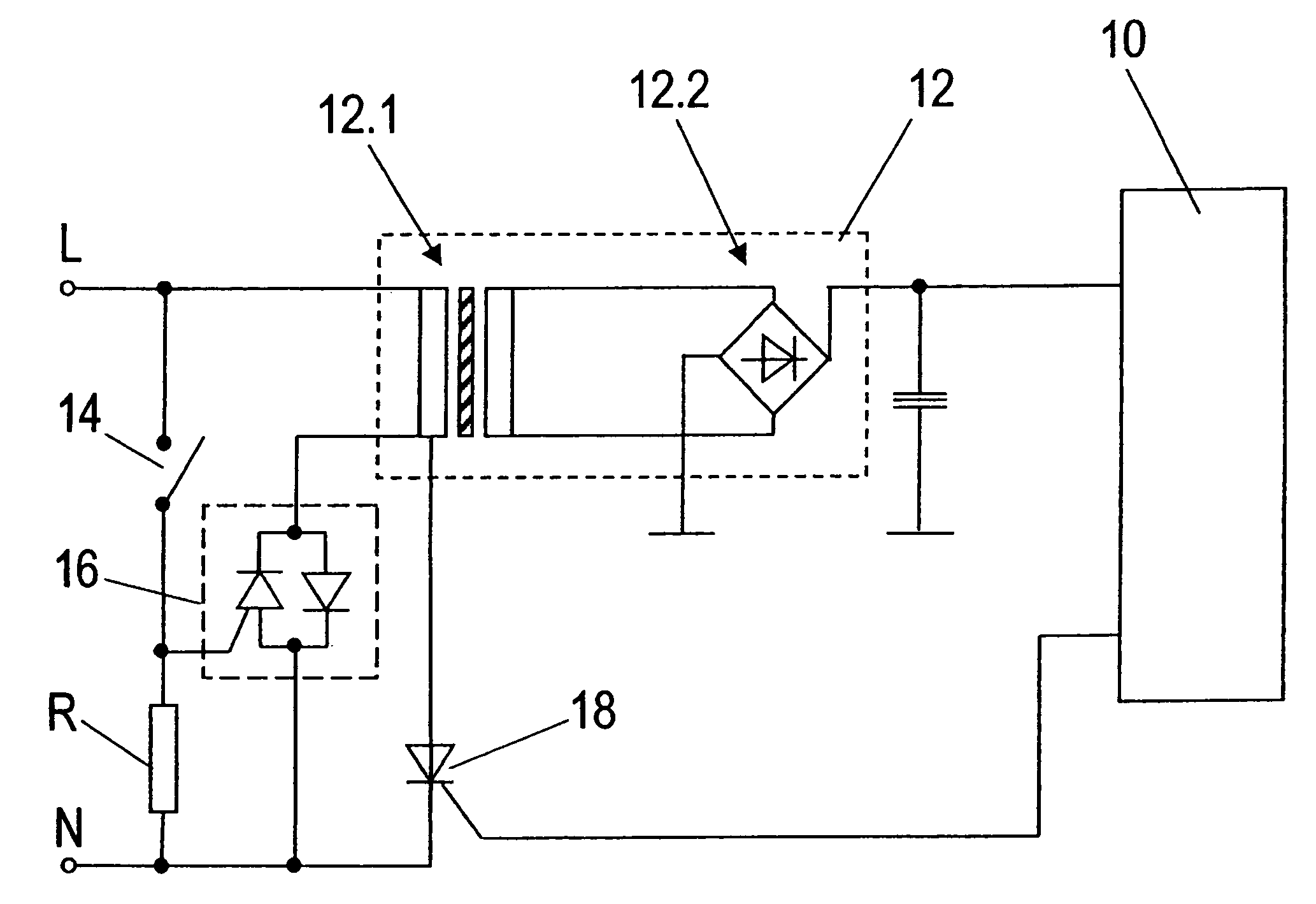 Circuit arrangement for an electric appliance