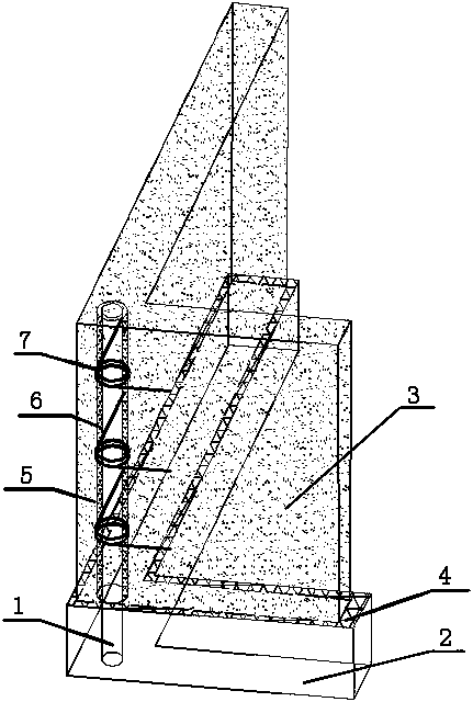 Energy-dissipating and seismic-isolation structure and construction technology of rammed-earth farmhouse structural columns filled with rubber particles