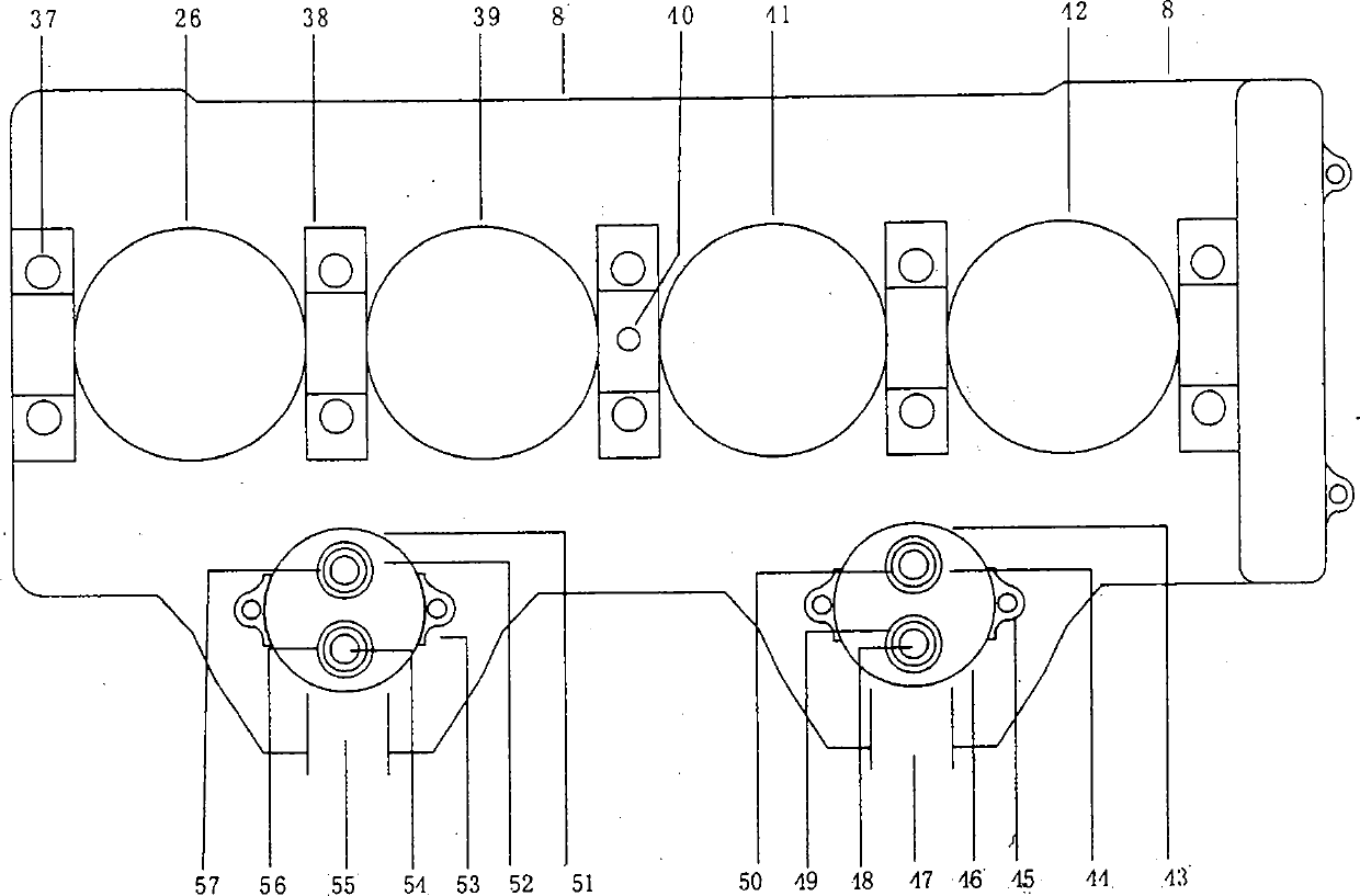 Novel pumping pressure four-stroke four-cylinder layering vortex combustion energy-saving gasoline engine