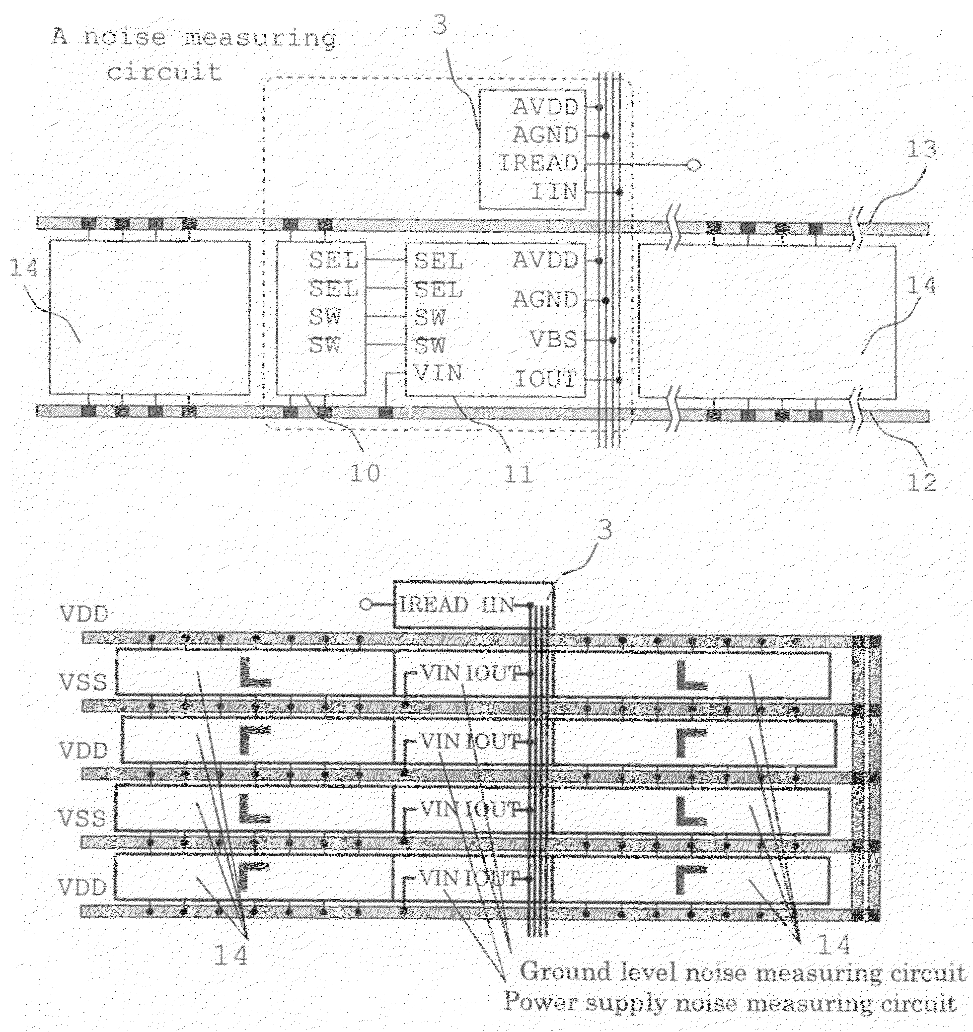 Circuit for detecting and measuring noise in semiconductor integrated circuit