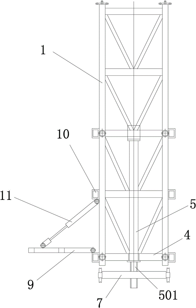 A double oil cylinder jacking mechanism for a tower crane body