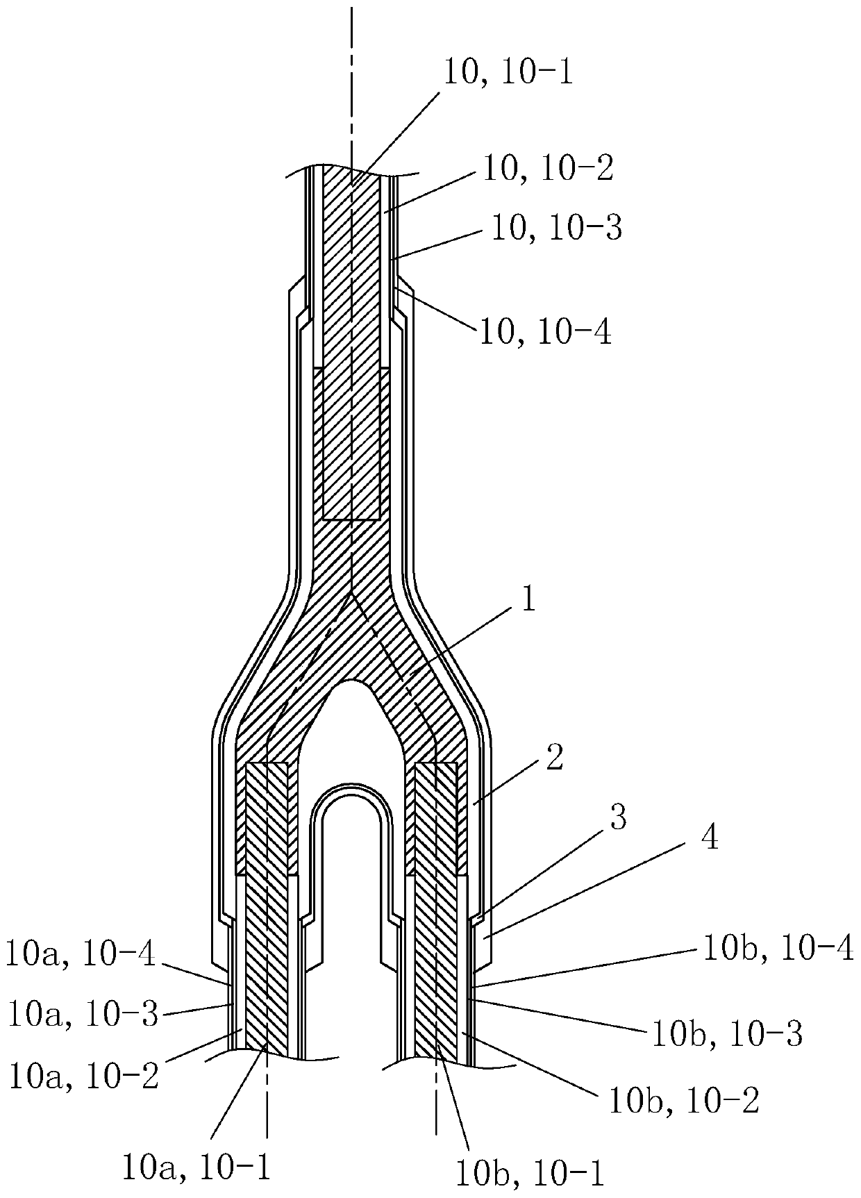 Pre-branched cable and manufacturing method thereof
