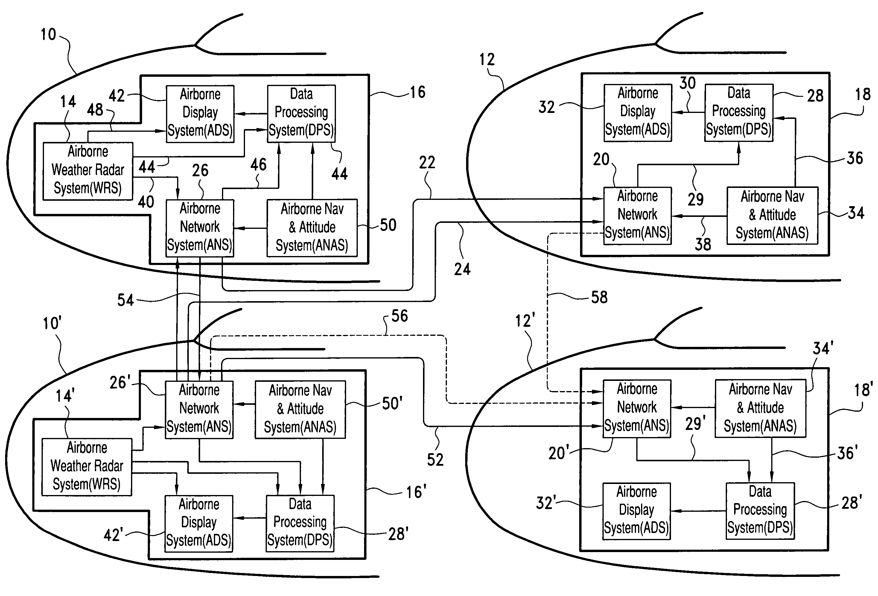 Weather data aggregation and display system for airborne network of member aircraft