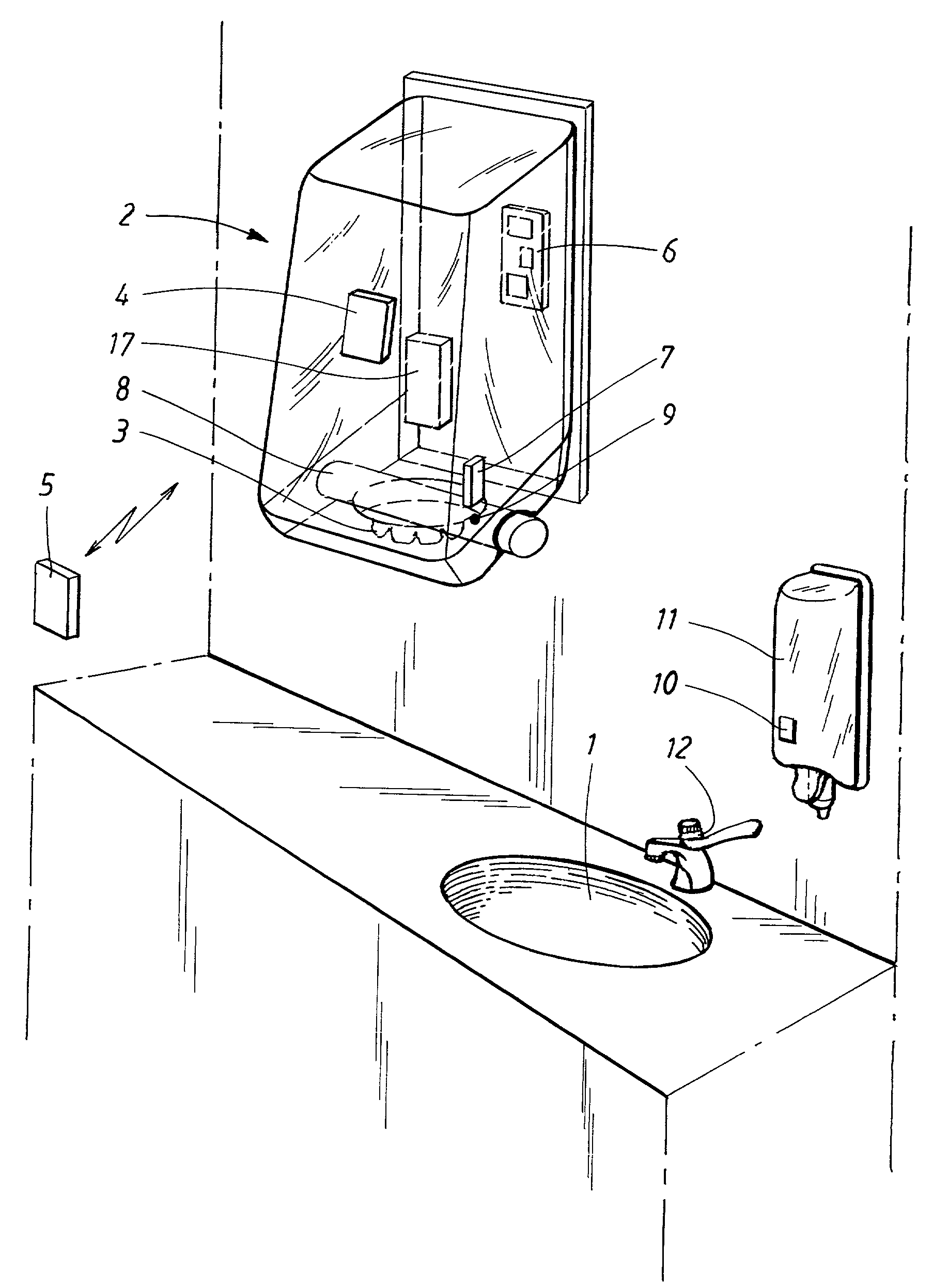 Device and procedure for surveillance of the use of a hygiene station
