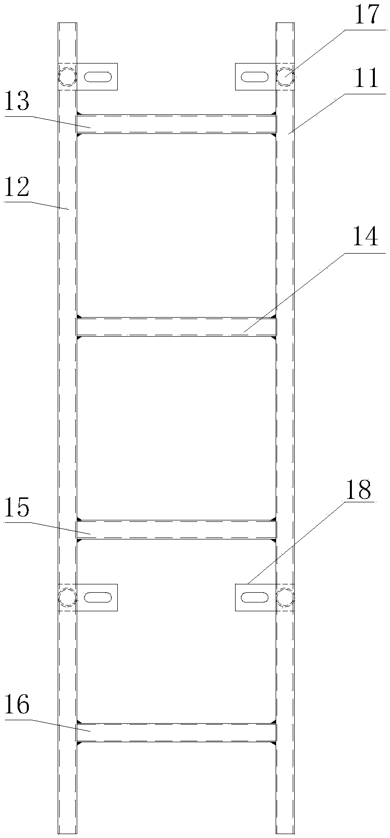Modular elevator shaft ladder stand