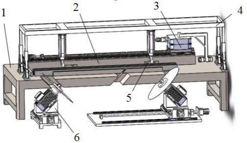 Sawing mechanism for automatic photovoltaic panel frames with different lengths