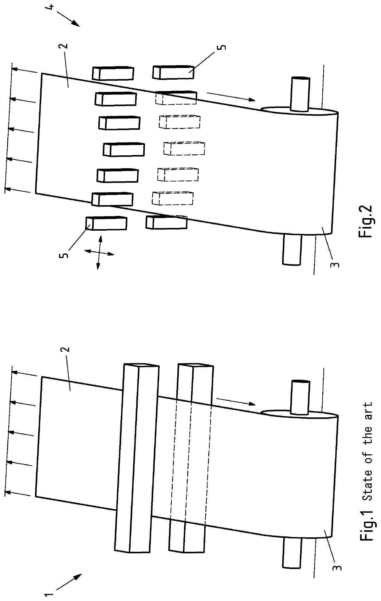 Method and device for changing the temperature of metal strips in a flatness-adaptive manner