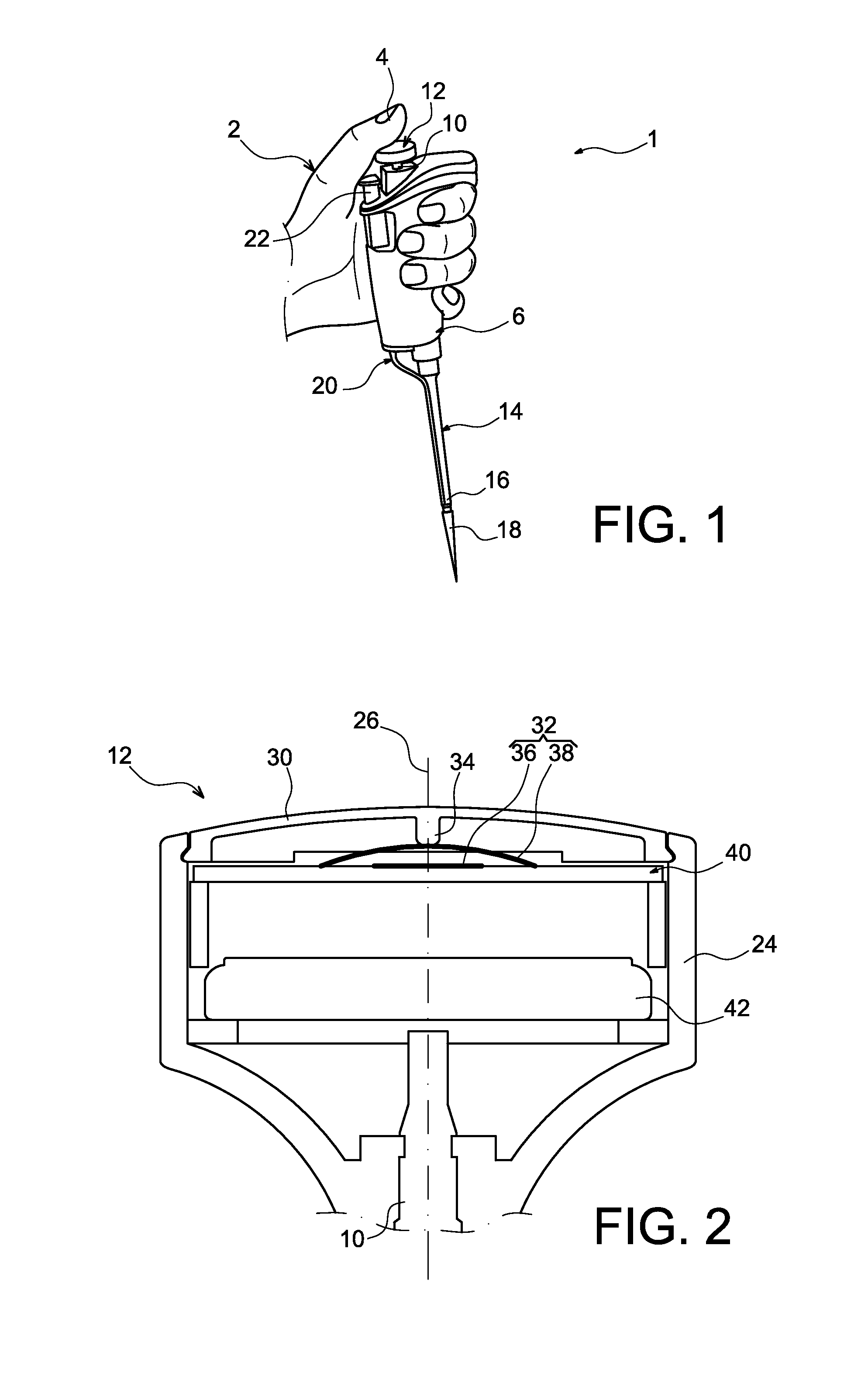 Sampling pipette which detects the passage of the piston through a predetermined position