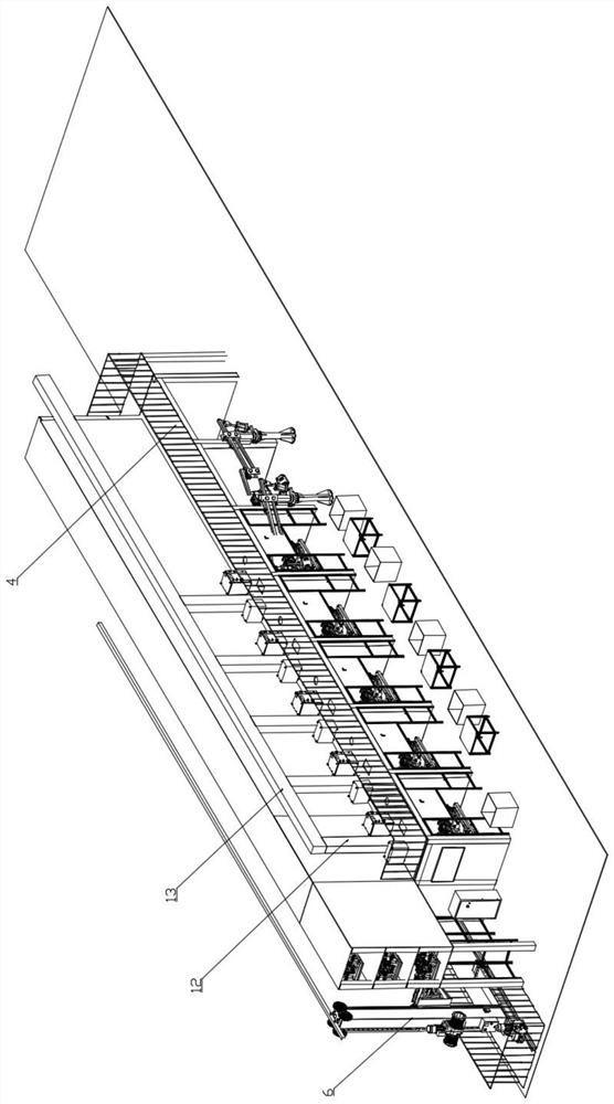 Flexible welding production line and clamp welding and overhauling station switching method