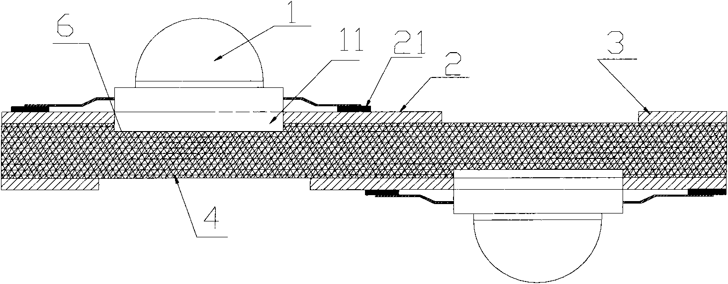 Heat-radiating substrate for alternating current LED light source