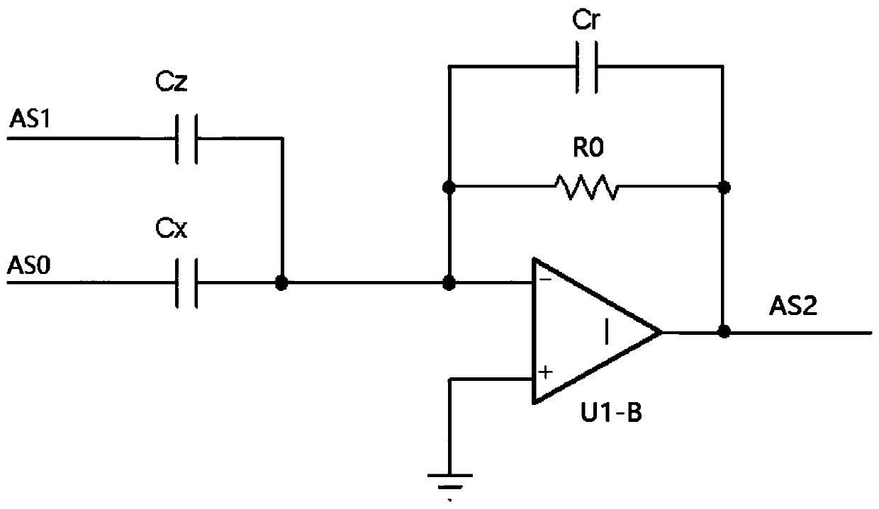 Weak capacitance change measuring circuit of capacitance sensor