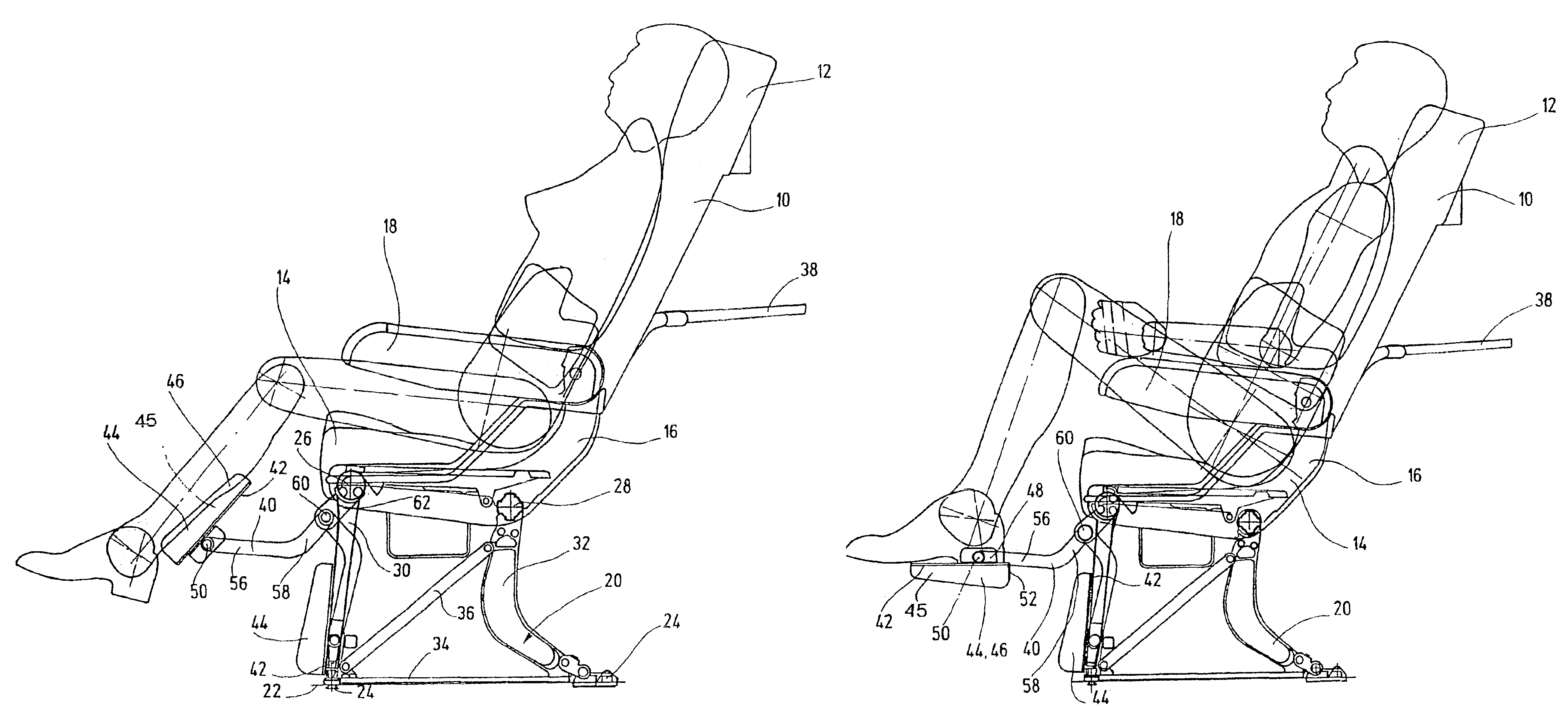 Vehicle seat for aircraft and motor vehicles