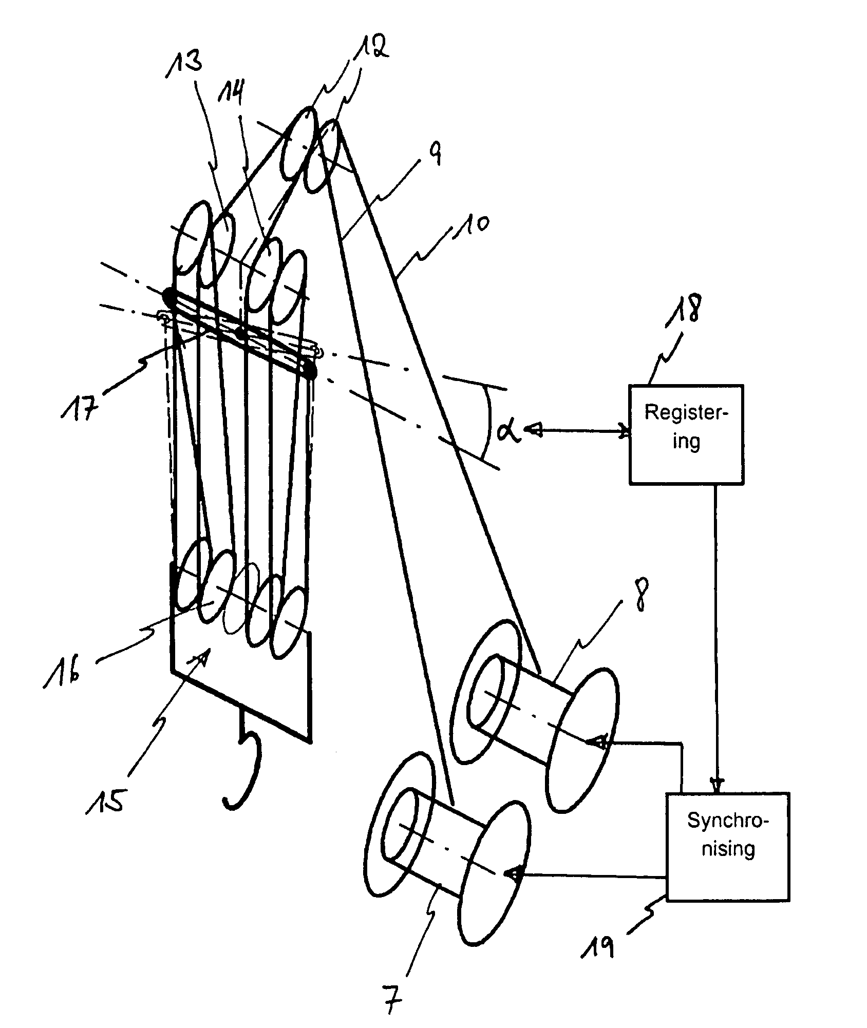 Hoisting-cable drive comprising a single bottom-hook block and two winches
