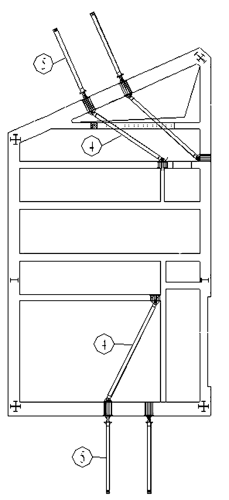 Super high-rise core tube internal and external hanging tower crane support beam structure and construction method thereof