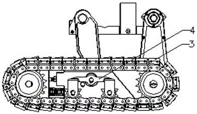 Chain crawler vehicle chassis with adjustable height