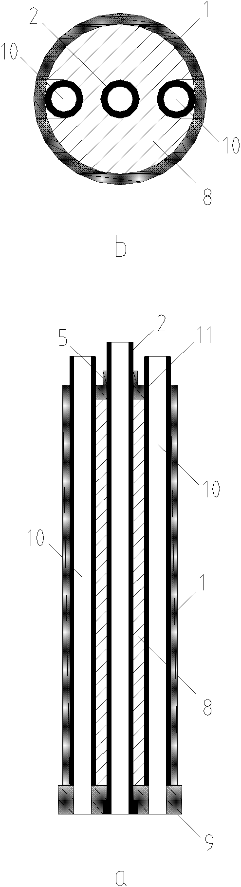 Whole process construction method of driven cast-in-place piles and special device for same