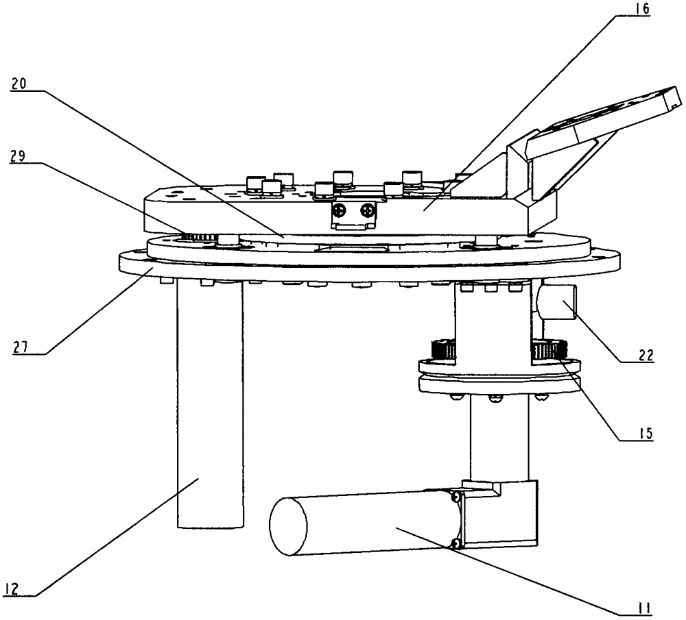 Mechanical cone scanning and polarization adjusting mechanism used for feed source