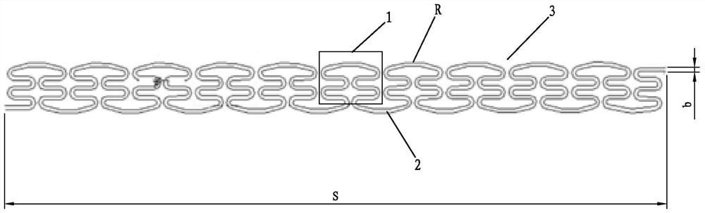 High-durability two-stage snake-shaped interconnected wire structure
