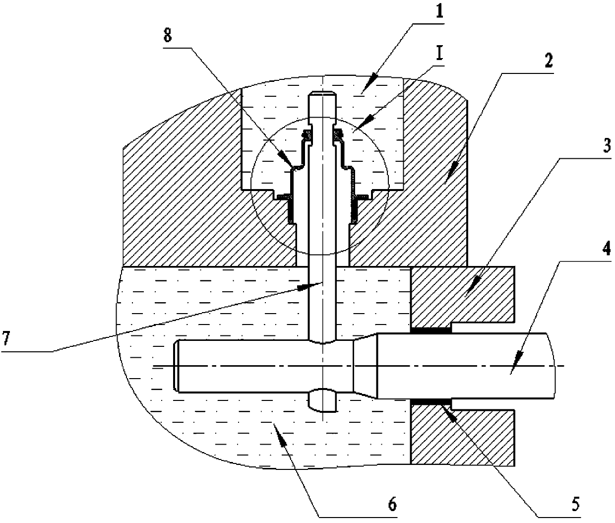 Using method of reciprocating eccentricity prevention oil sealing device