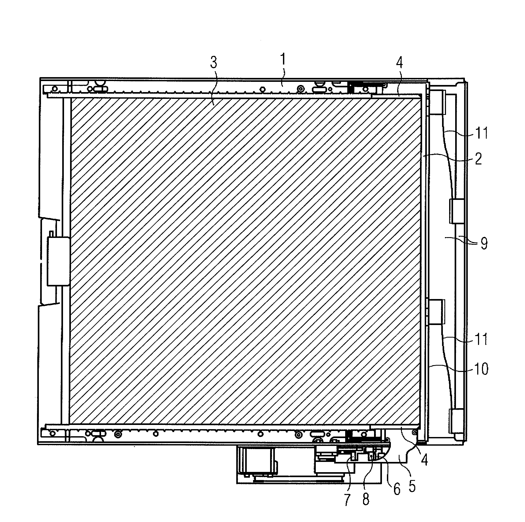 Arrangement and Method for an X-Ray Image System with a Grid Frame Arranged to Enable the Grid Frame to Oscillate