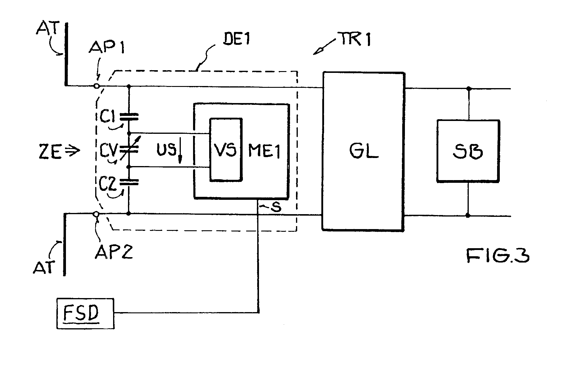 Circuit arrangement and method for deriving electrical power from an electromagnetic field