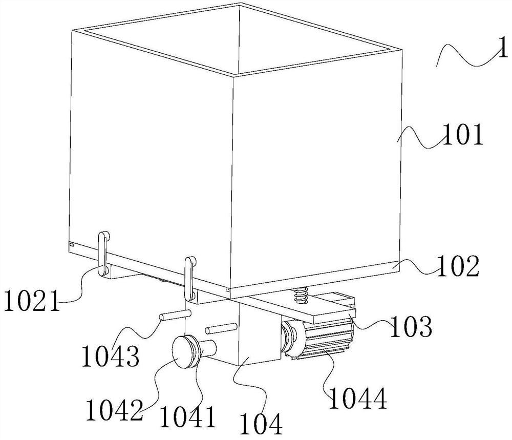 A timing feeding device for forage material for beef cattle breeding