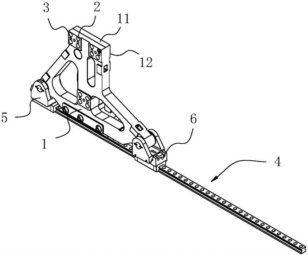 Sliding foot assembly and movable mold plate supporting structure using same