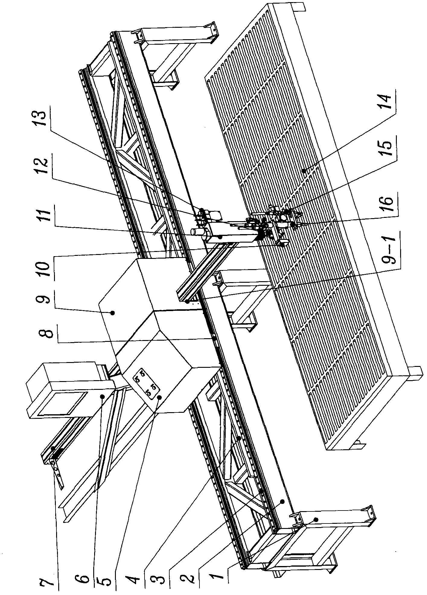 Automatic laser scanning positioning steel grating numerically-controlled cutter