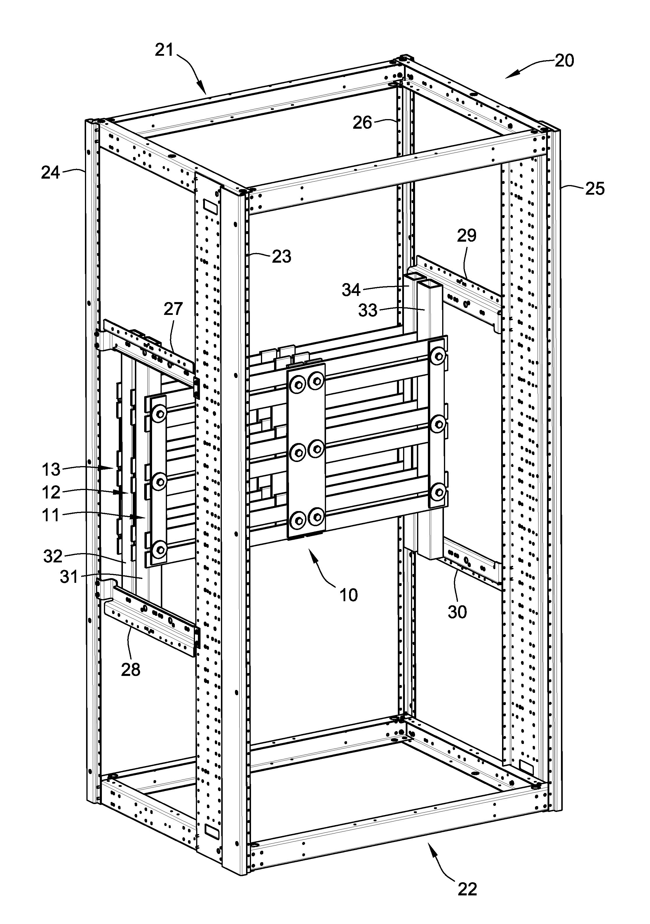 Switchgear bus assembly having reduced power loss, material and temperature