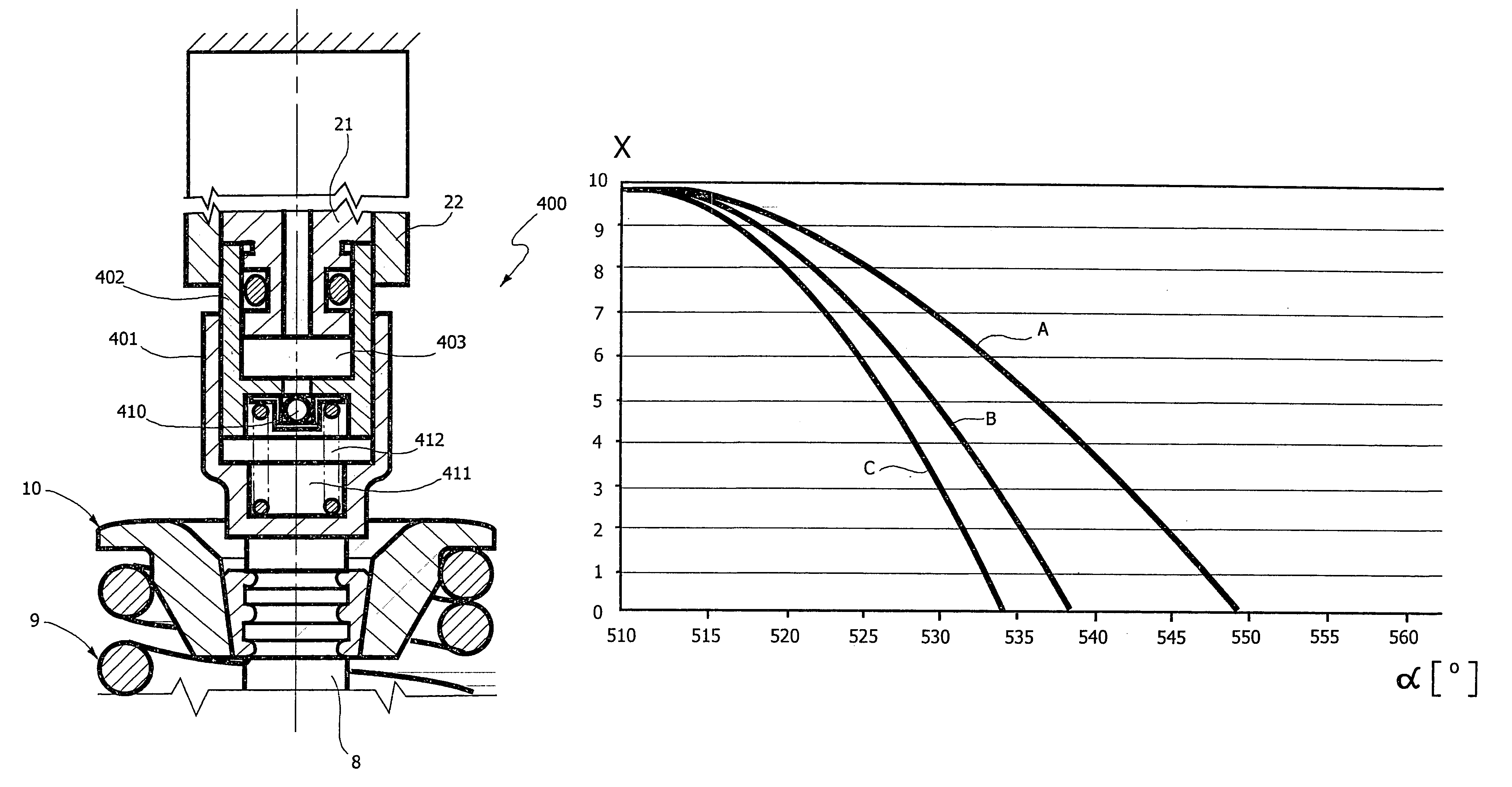 Internal combustion engine having valves with variable actuation each provided with a hydraulic tappet at the outside of the associated actuating unit