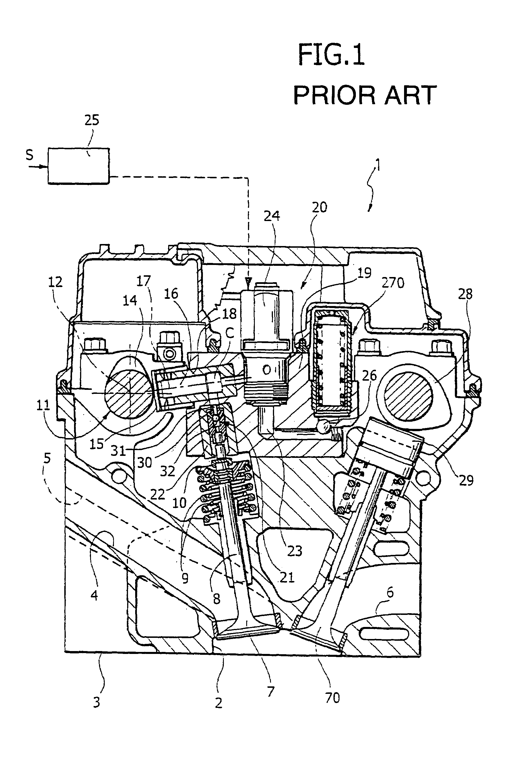 Internal combustion engine having valves with variable actuation each provided with a hydraulic tappet at the outside of the associated actuating unit