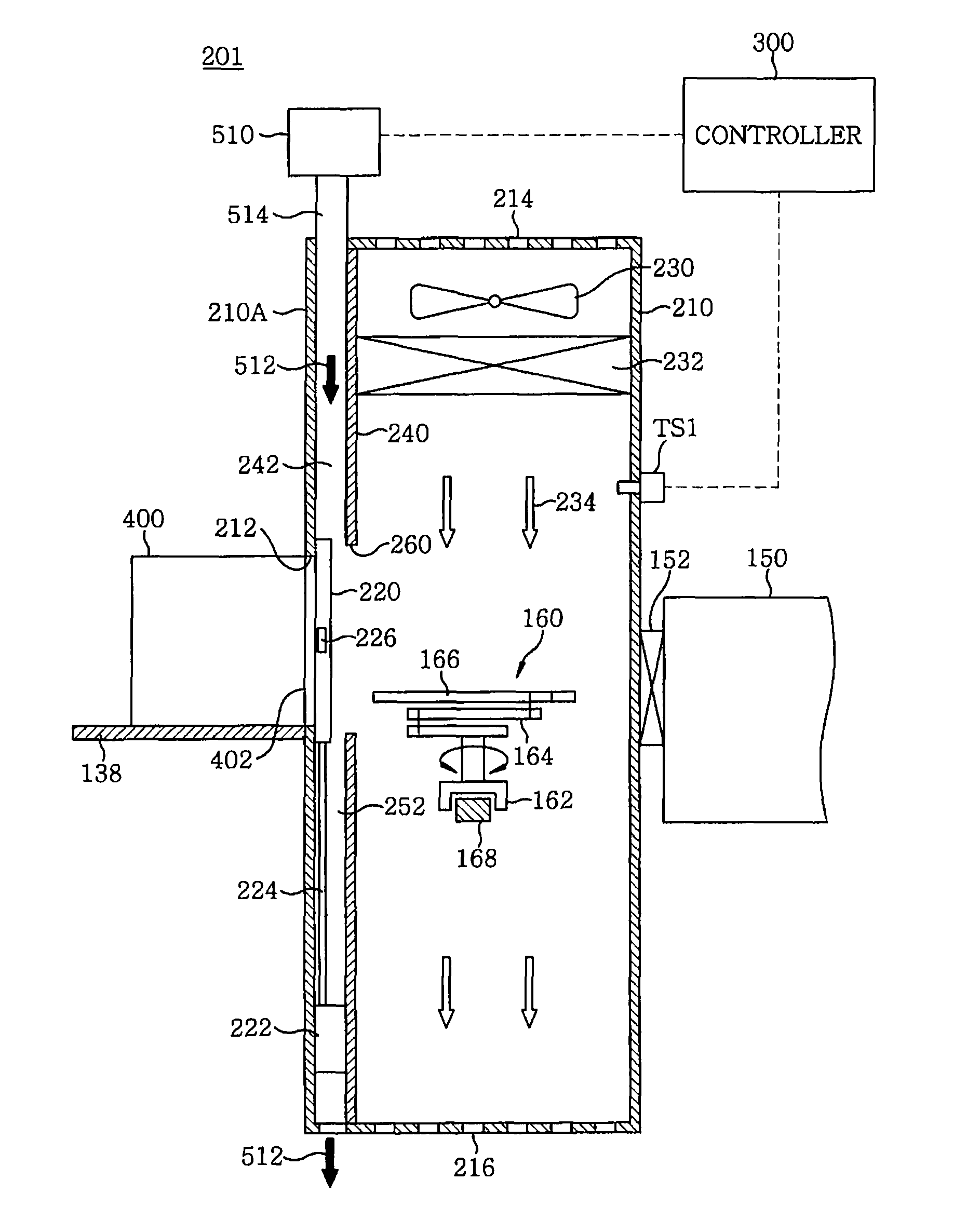 Substrate processing apparatus and particle adhesion preventing method