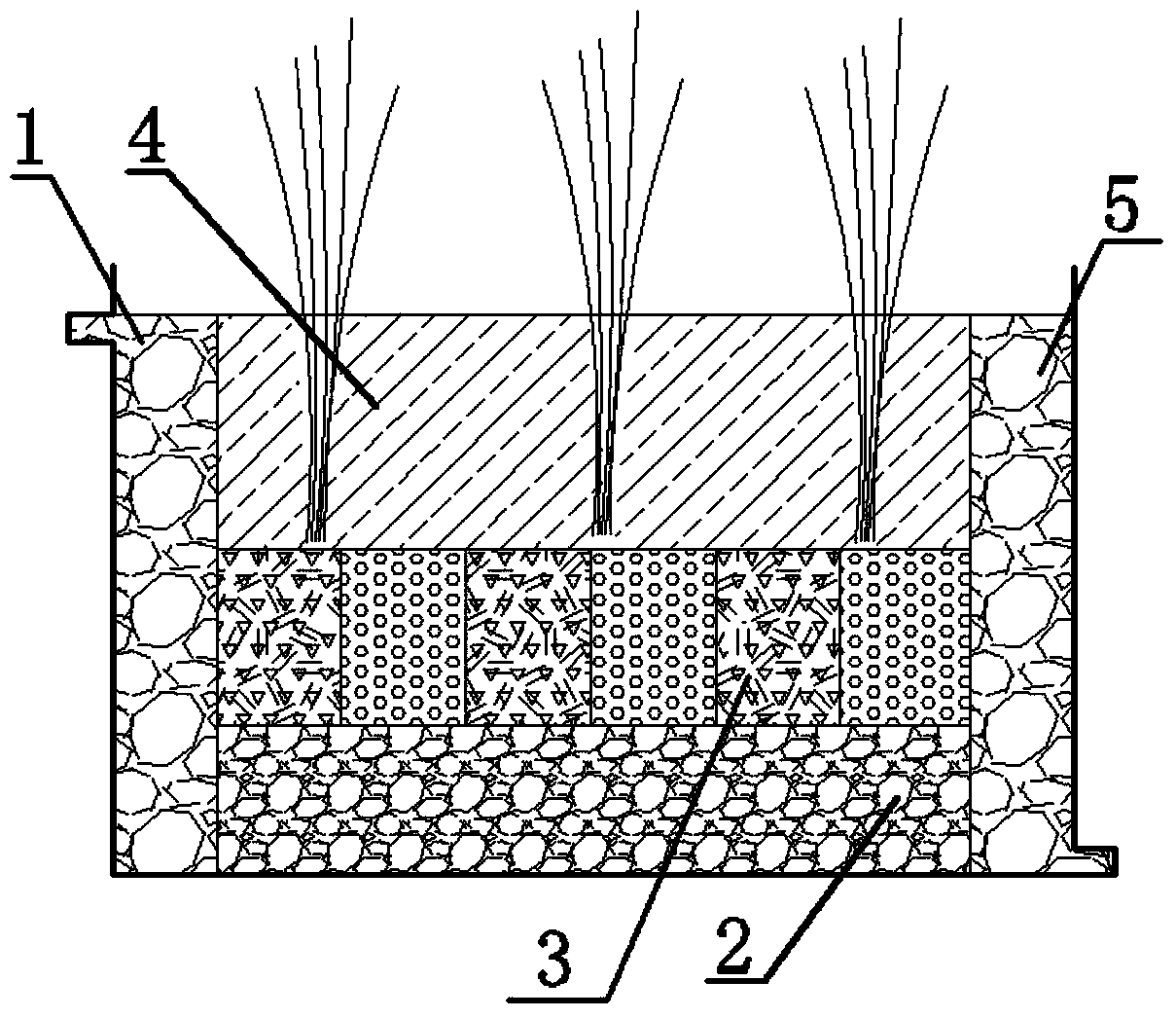 Denitrified sewage treatment device and treatment method for artificial wetland