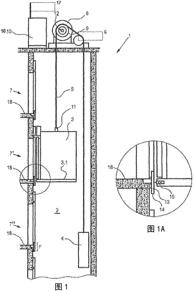 Method and arrangement for determining elevator data based on position of elevator cabin