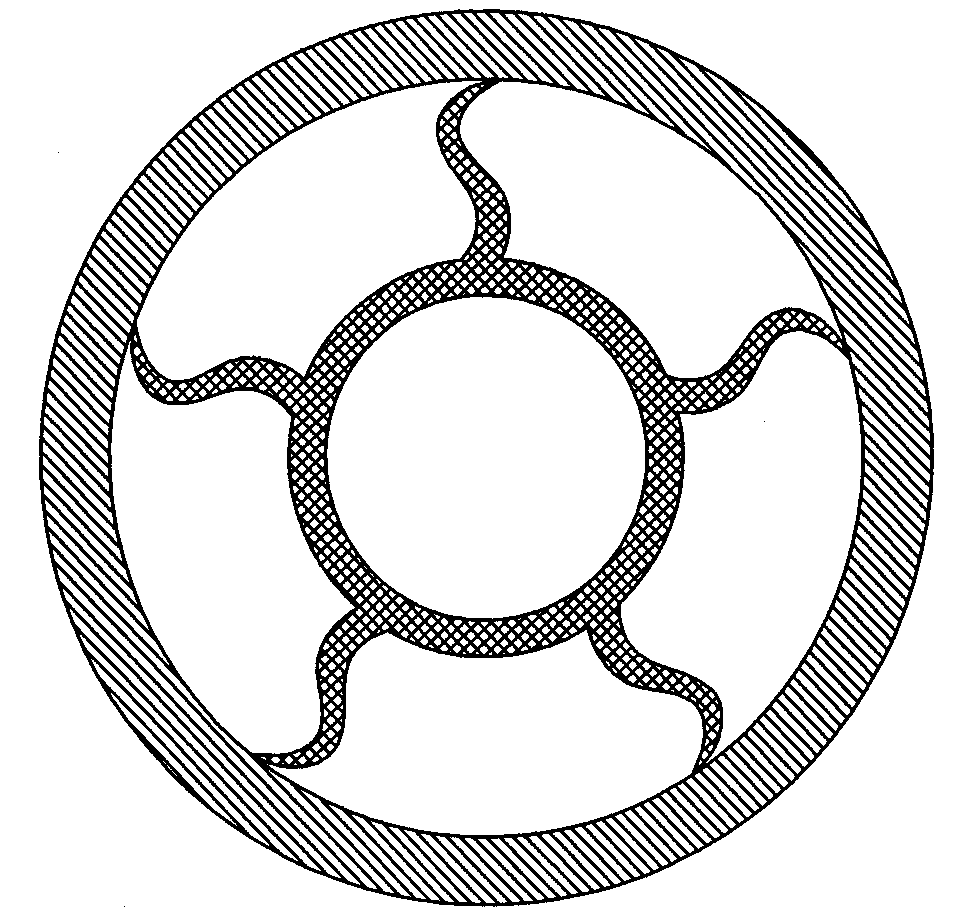 Rotating flexible shaft supporting tube formed by asymmetrically combing double-substrate type supporting blades