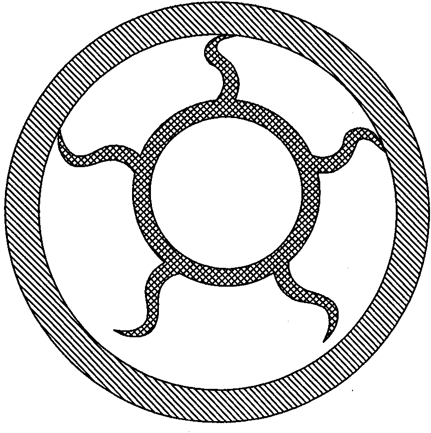 Rotating flexible shaft supporting tube formed by asymmetrically combing double-substrate type supporting blades