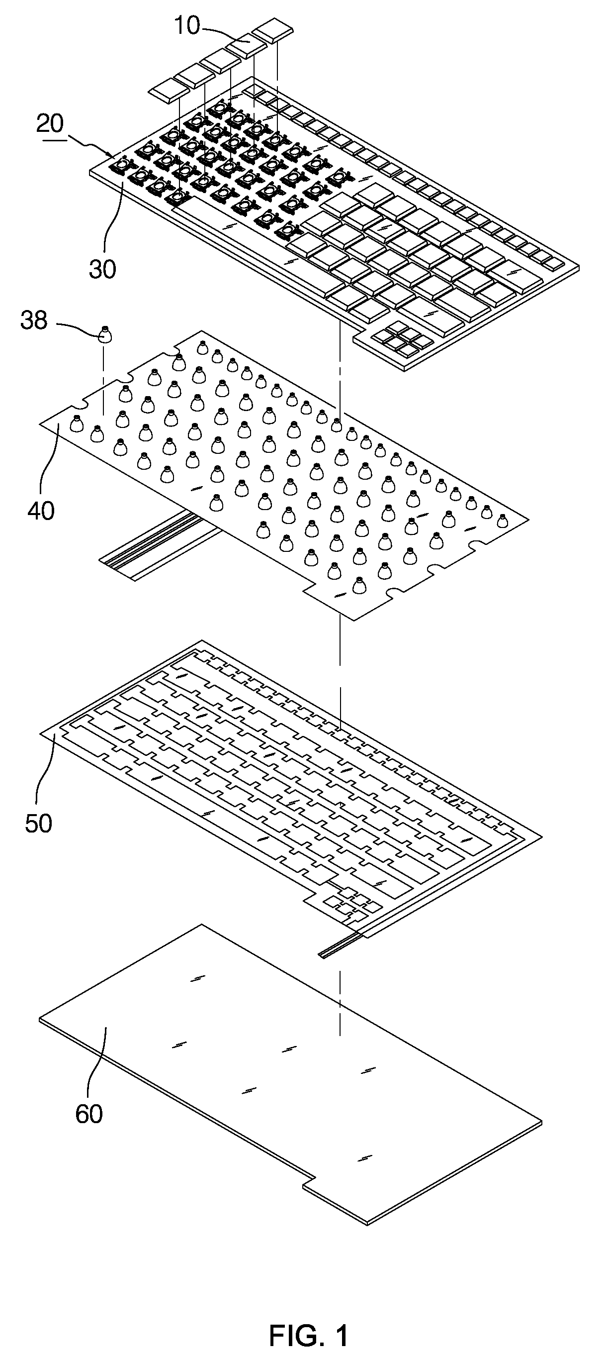 Multicolor transparent computer keyboard