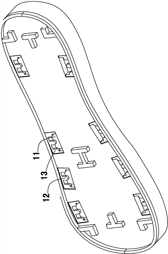 Method for firmly fixing connection buckles connecting shoe sole with shoe vamp to inner side edge of shoe sole