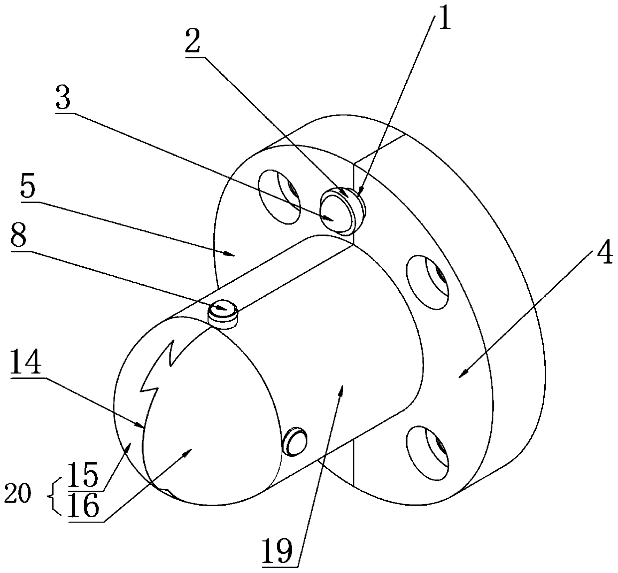 Deflection controllable and crack tip passivation expansion radius compensation mechanism
