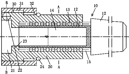 Steel ball positioning and fastening type die handle for machining internal and external threads and using method thereof