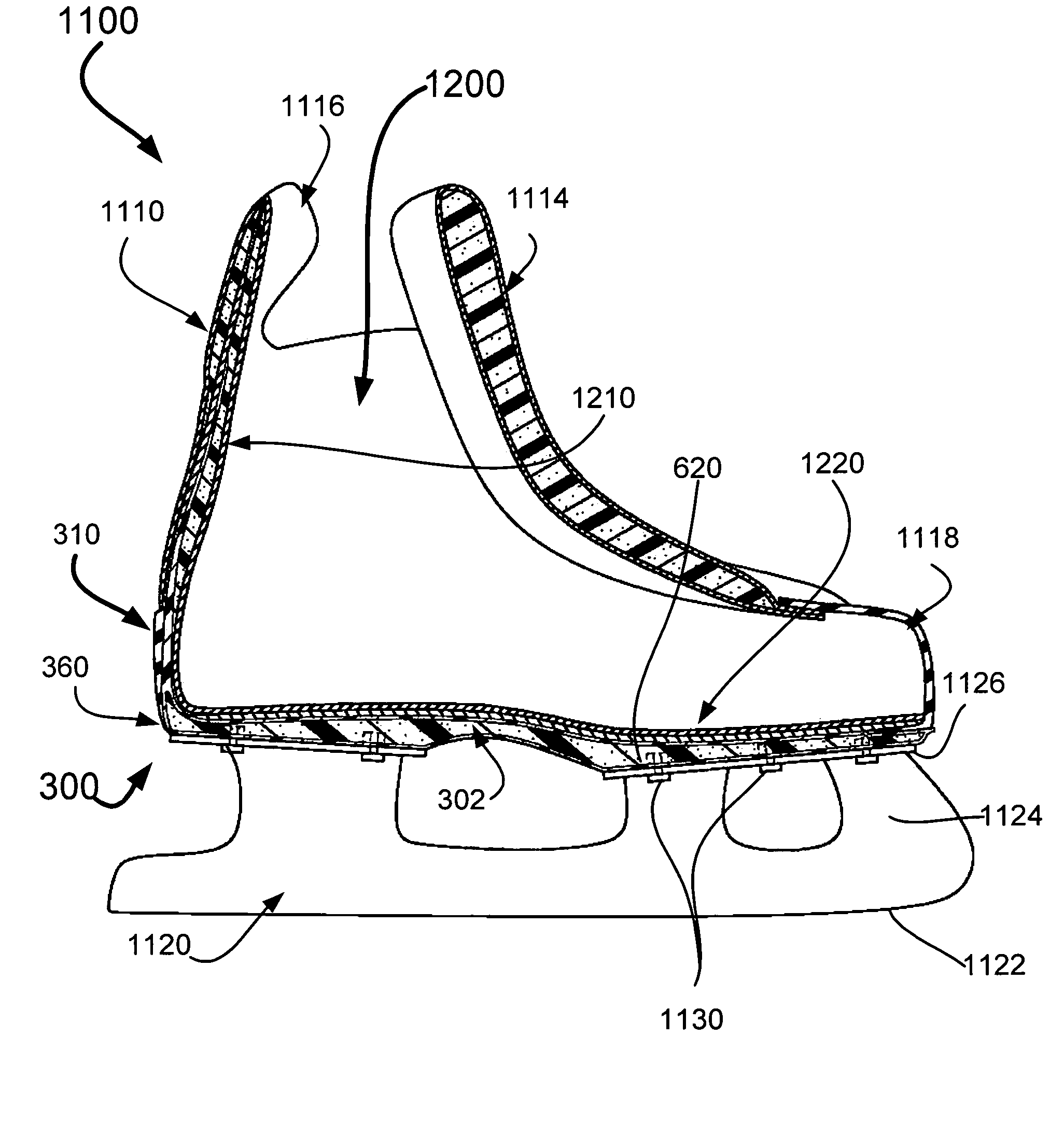 Apparatus, system, and method for unibody skate boot
