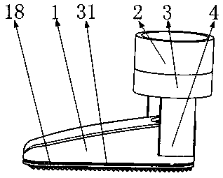 Mountaineering assisting shoe based on annular repulsion of magnets