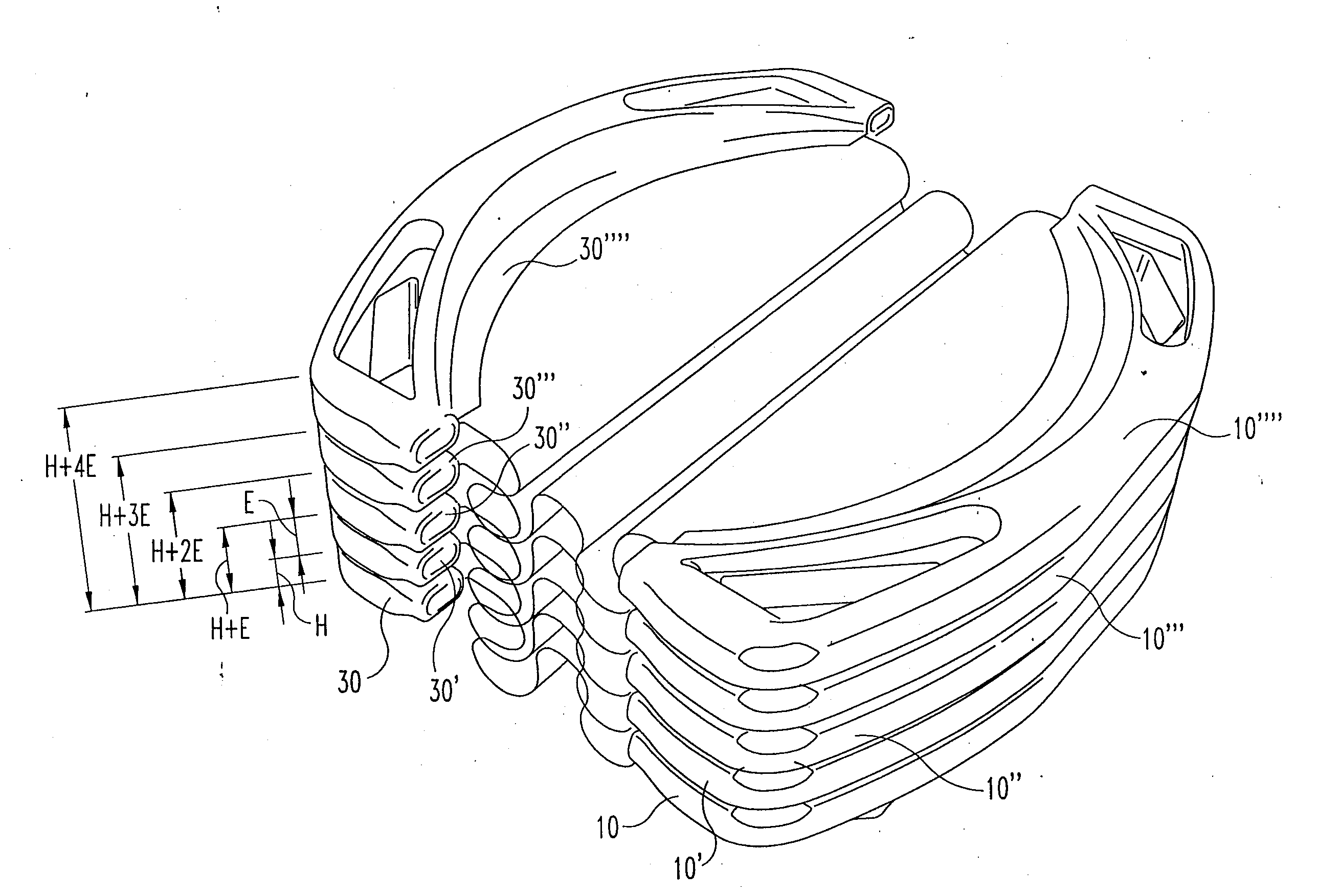 Stackable cot assembly with attached end pieces