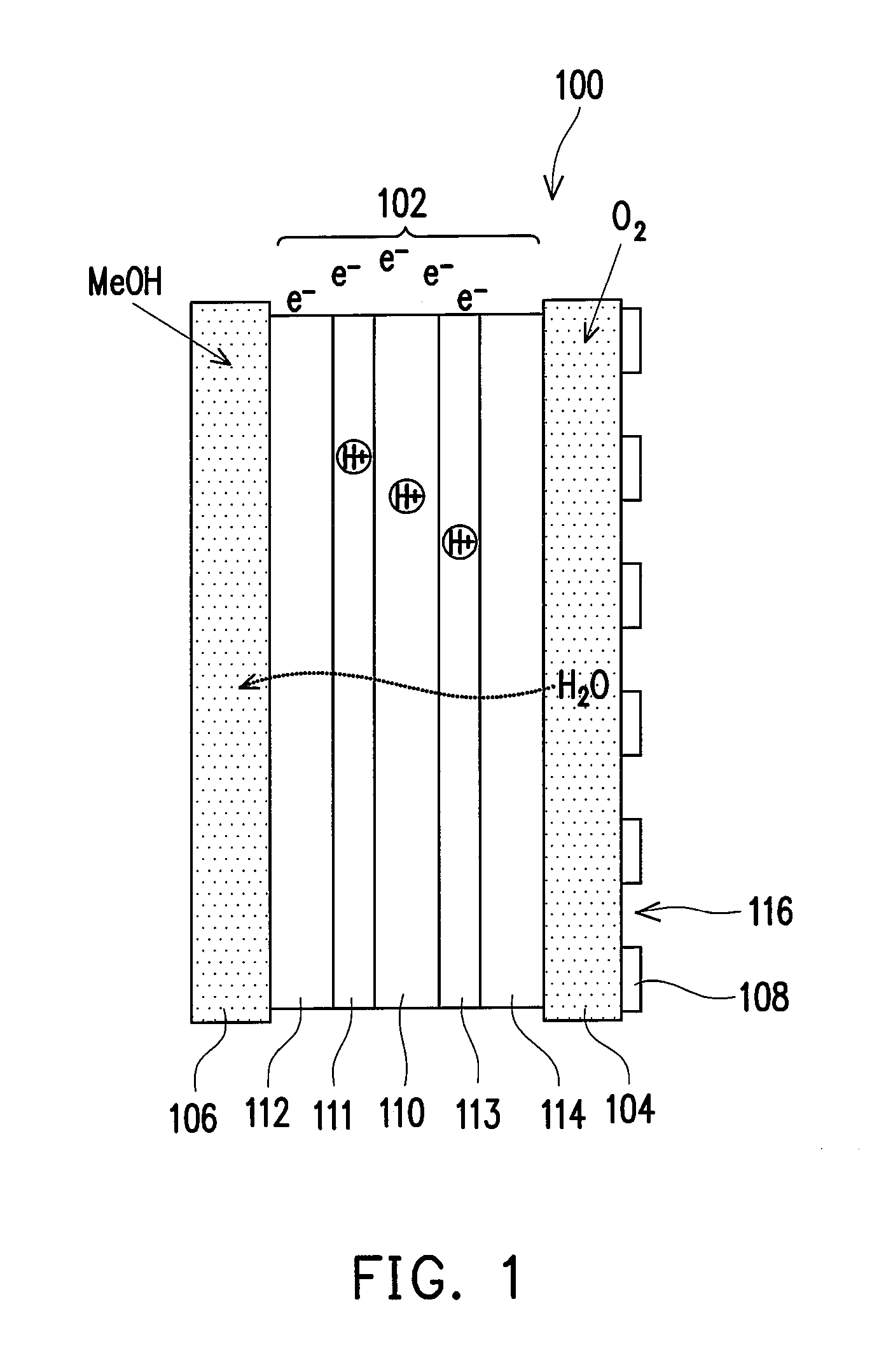 Flat fuel cell assembly