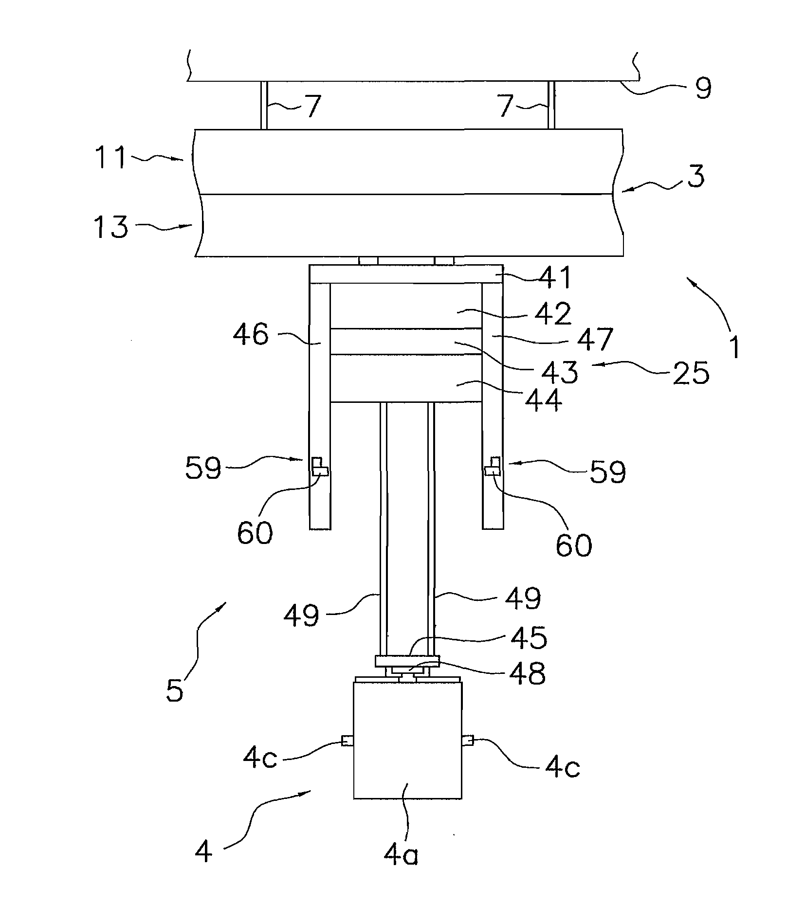 Overhead travelling vehicle