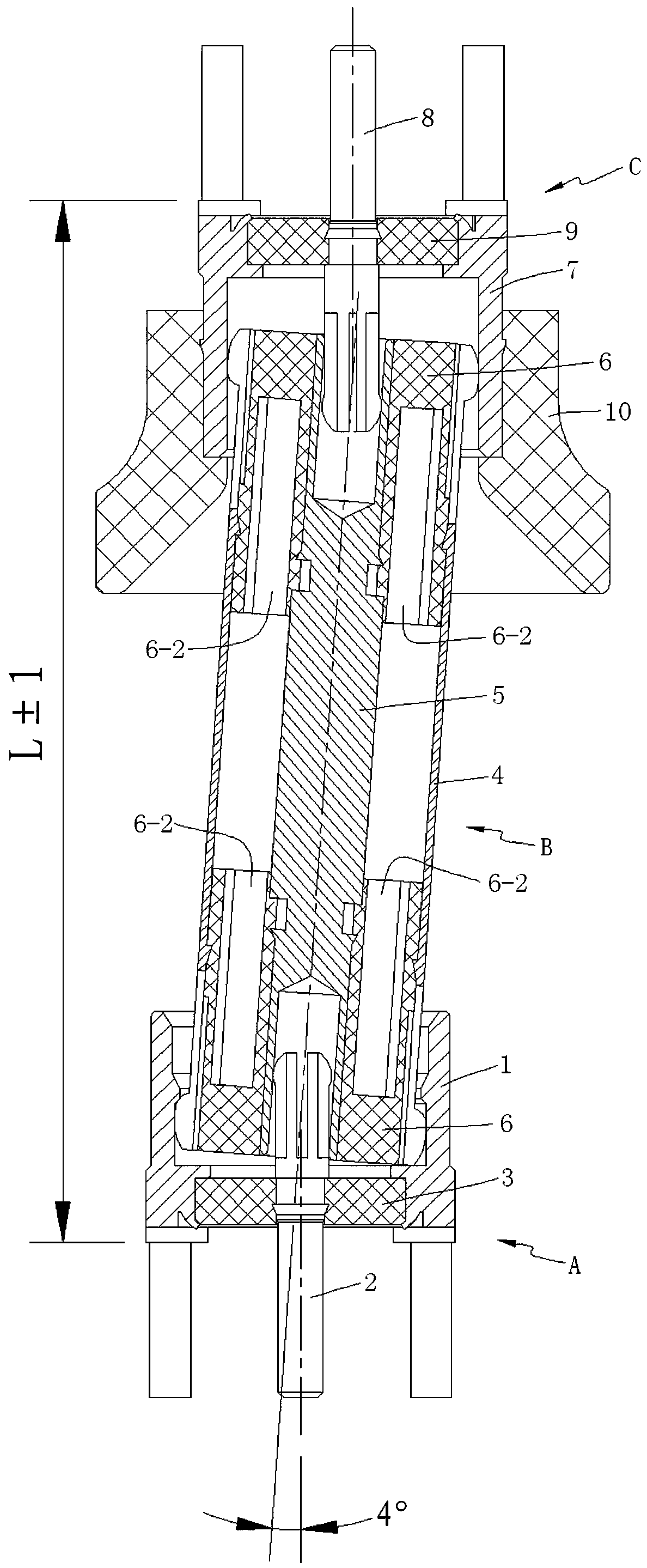 Radio frequency coaxial connector assembly suitable for blind matching and capable of allowing insertion offset